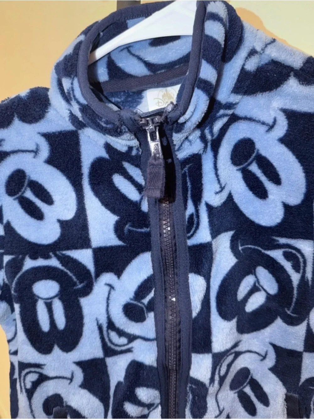 Disney Navy and Light Blue Mickey Fleece Zip Jacket for Kids size 7/8
